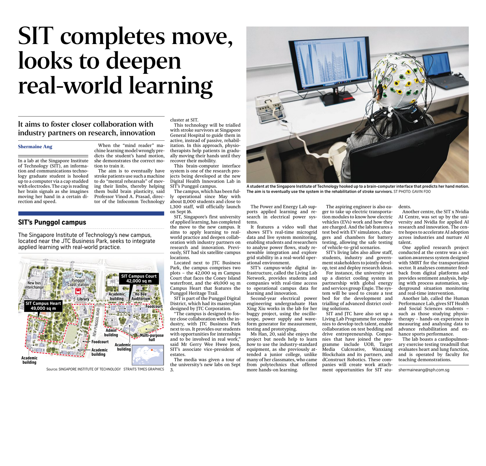 The Straits Times newspaper coverage clipping, 15 September 2025