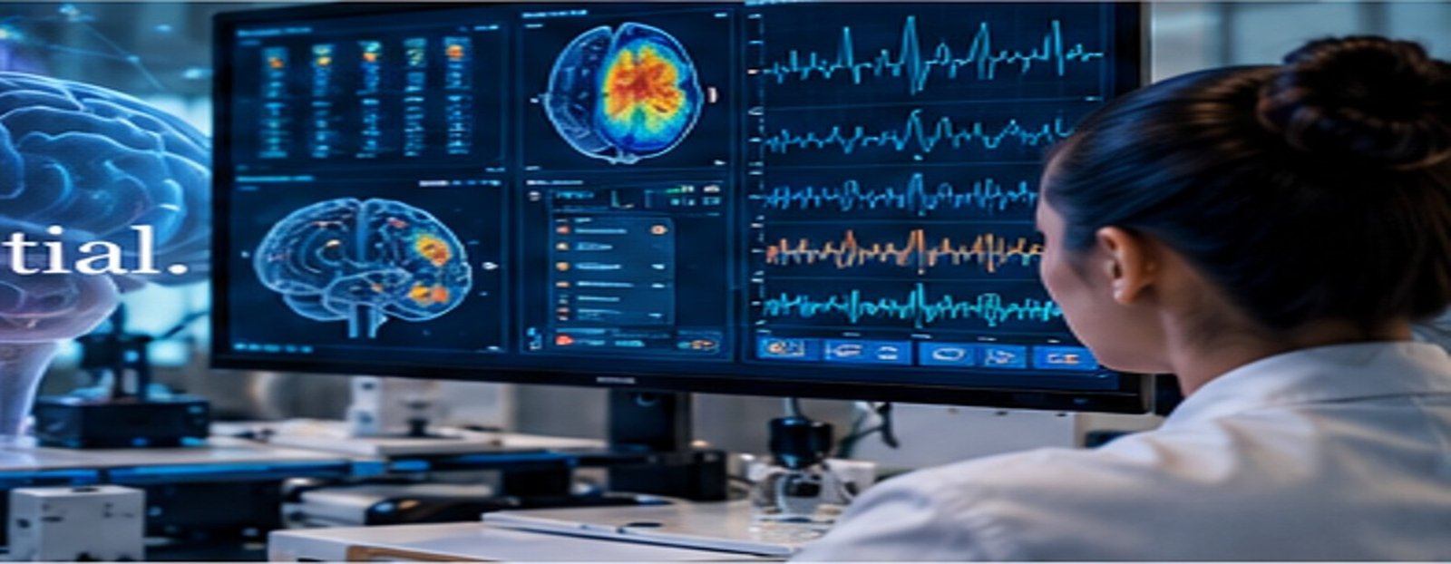 Brain-machine interface research laboratory with neural imaging and EEG signal analysis